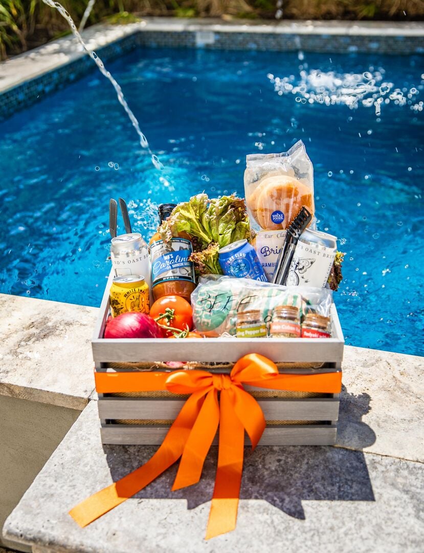 Enjoy all our Charleston favorites poolside!  Just mention your interest in purchasing one of our BBQ Hampers at check-out, and one of our concierge team members can have it prepared for your arrival!
