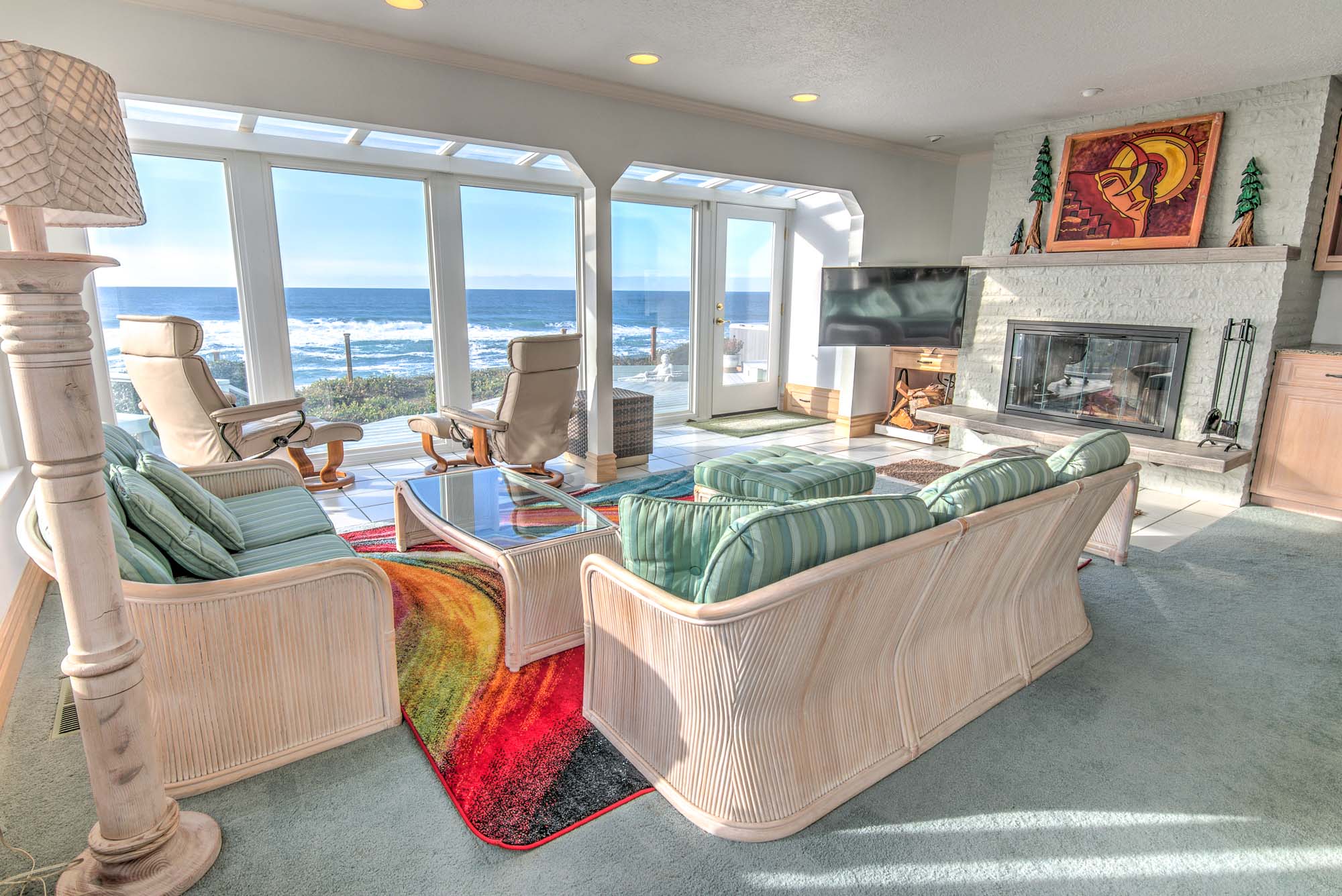 Soak in the light and the Pacific from the living room.