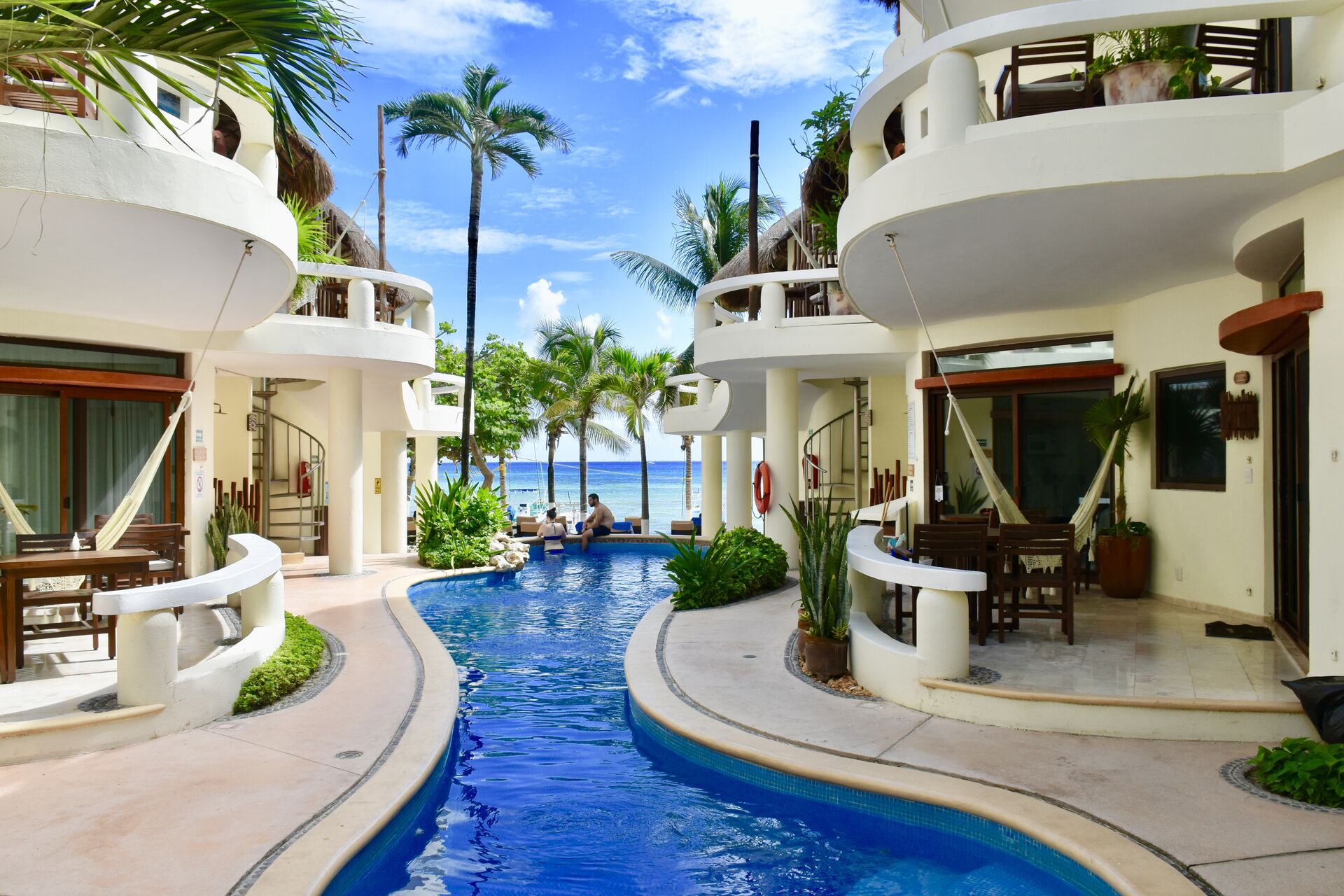 Ocean front hotel pool.