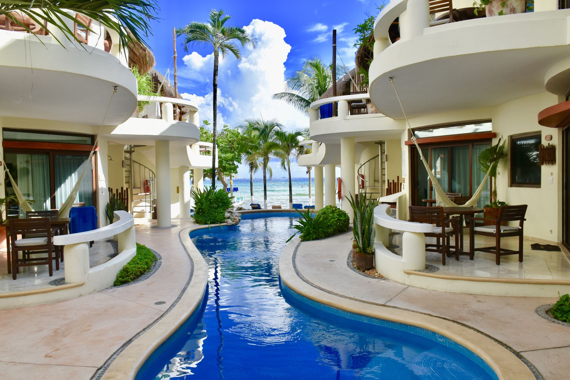 Playa Palms, ocean front pool.