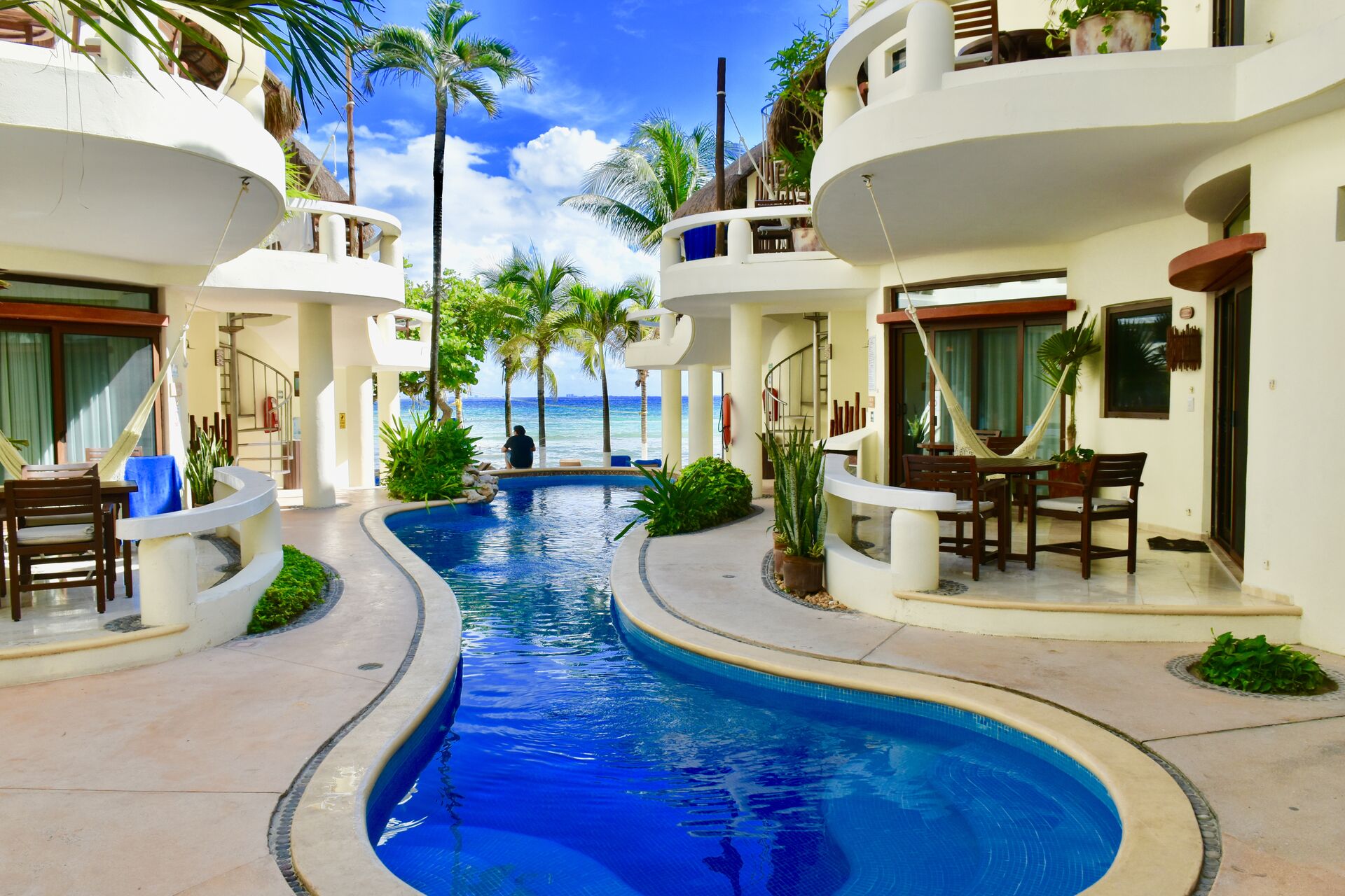 Playa Palms, ocean front pool.