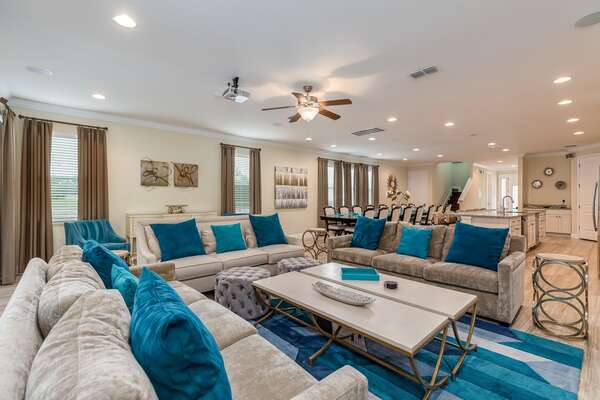 Be welcomed into luxury with a spacious open living area.