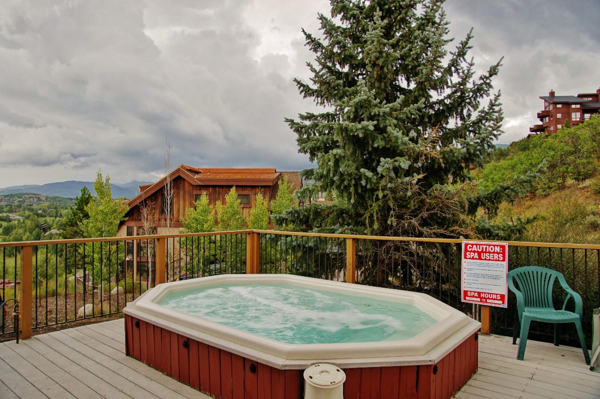 Large outdoor hot tub with views