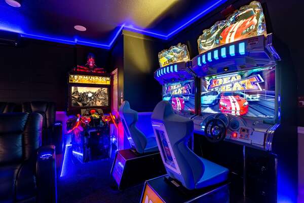Enjoy the arcade games including Terminator Salvation and Namco Dead Heat Racing