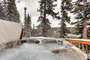 The huge hot tub is the largest that Wind River makes. It is an amazing way to relax after a day of skiing or hiking.