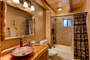 This is the full bath on the main level. Notice all of the custom 