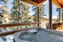 The luxurious hot tub is located on the lower level with great mountain views. You may even see a moose in the meadow while relaxing in it.
