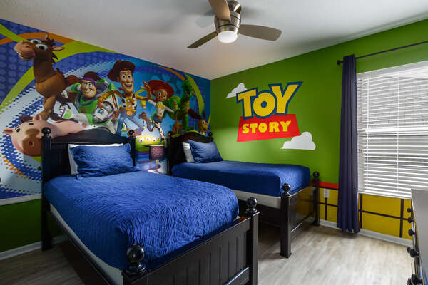 Kids will feel like a toy in this cool custom themed bedroom