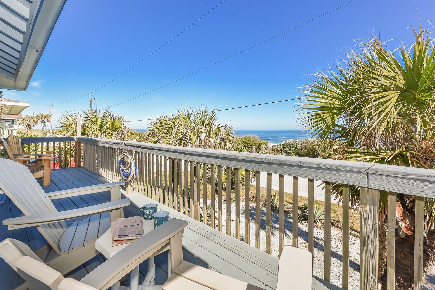 Relax on the ocean front deck and take in the gorgeous view.