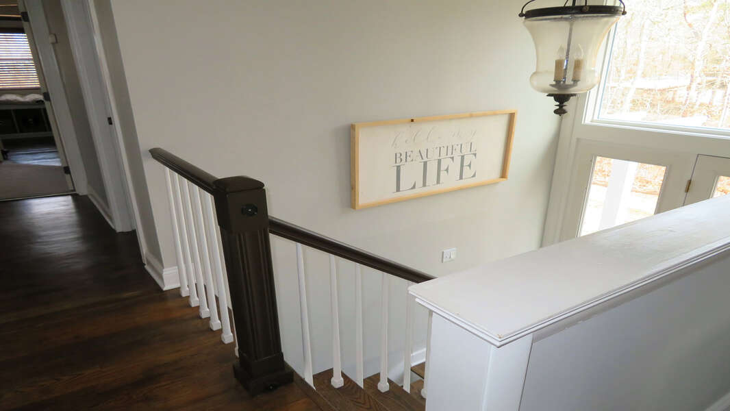 Stairs leading to lower level - 10 Seventh Street Harwich Cape Cod - New England Vacation Rentals