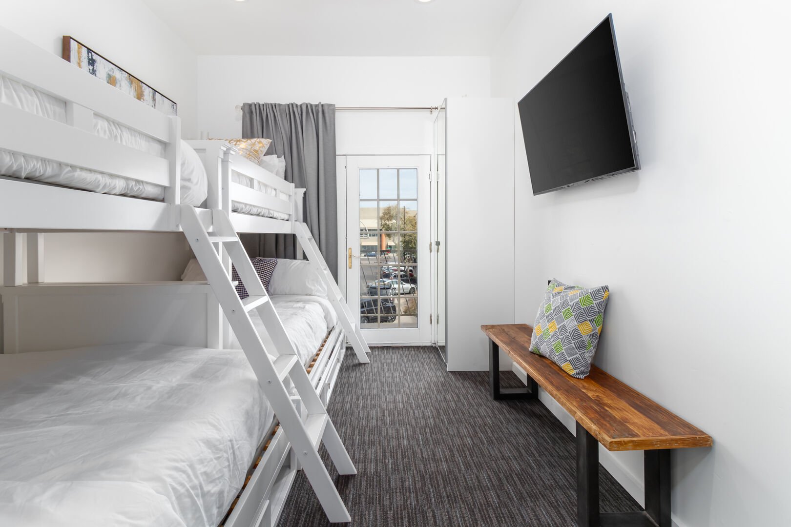 Two Bunk Beds Featured in Bedroom of Luxury Vacation Rental in Scottsdale.