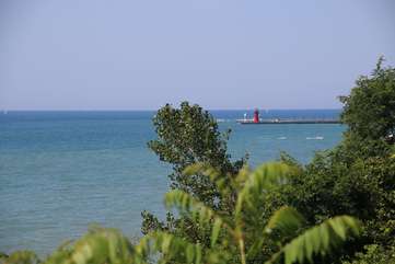 Enjoy South Haven Lighthouse from Yard
