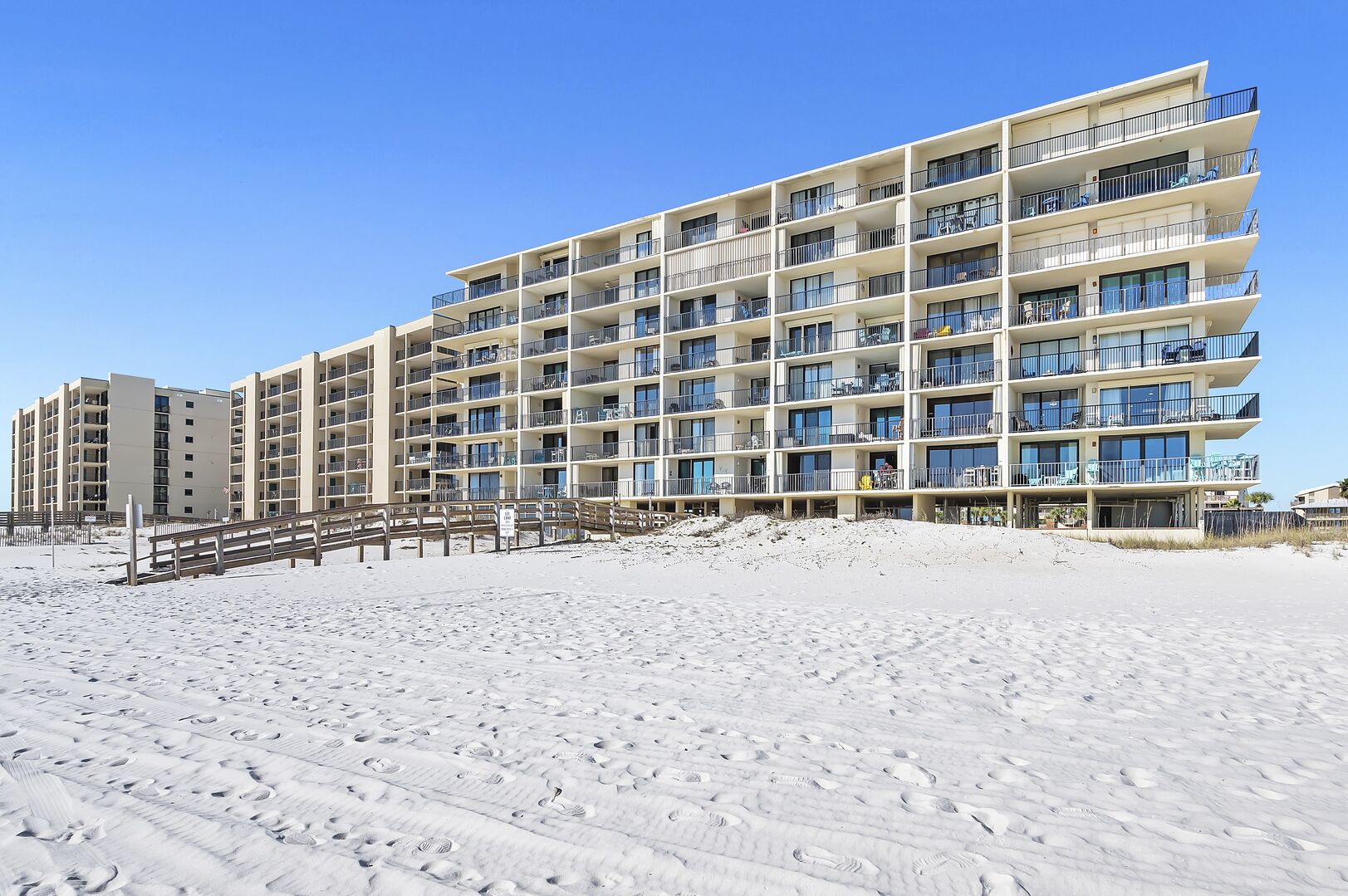 View of condo from the beach