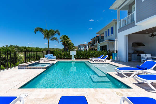 Spend your days lounging by your private pool