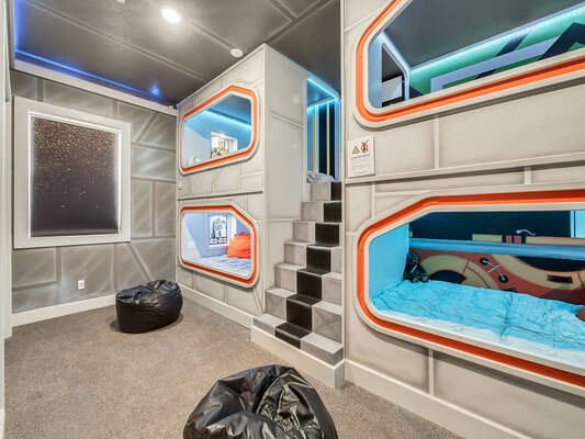 Enter this magical galaxy custom themed bedroom designed just kids