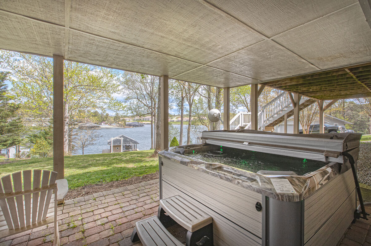 Hot-Tub Overlooking the Lake at our Smith Mountain Lake Vacation Rental