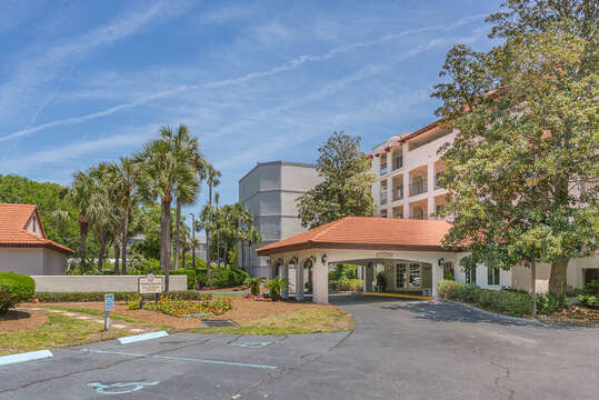 A View of the Parking Lot of The Beach Club at St. Simons.