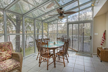 Dining Table in the Glass-Enclosed Patio