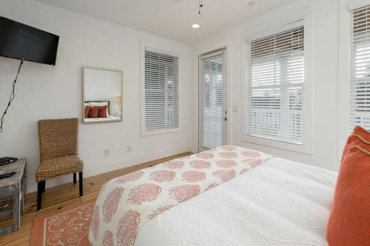 Upstairs Guest Bedroom with HD TV and private balcony