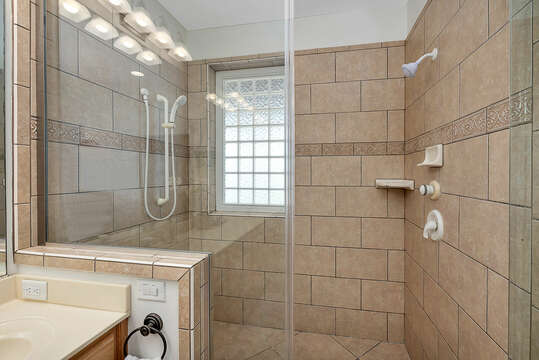 Large walk-in shower in the Master Bathroom