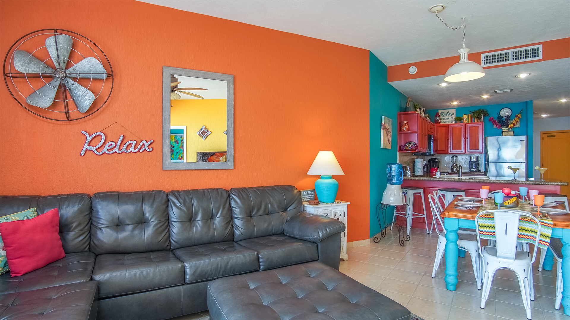 Boldly colorful, this is a fun two bedroom unit/