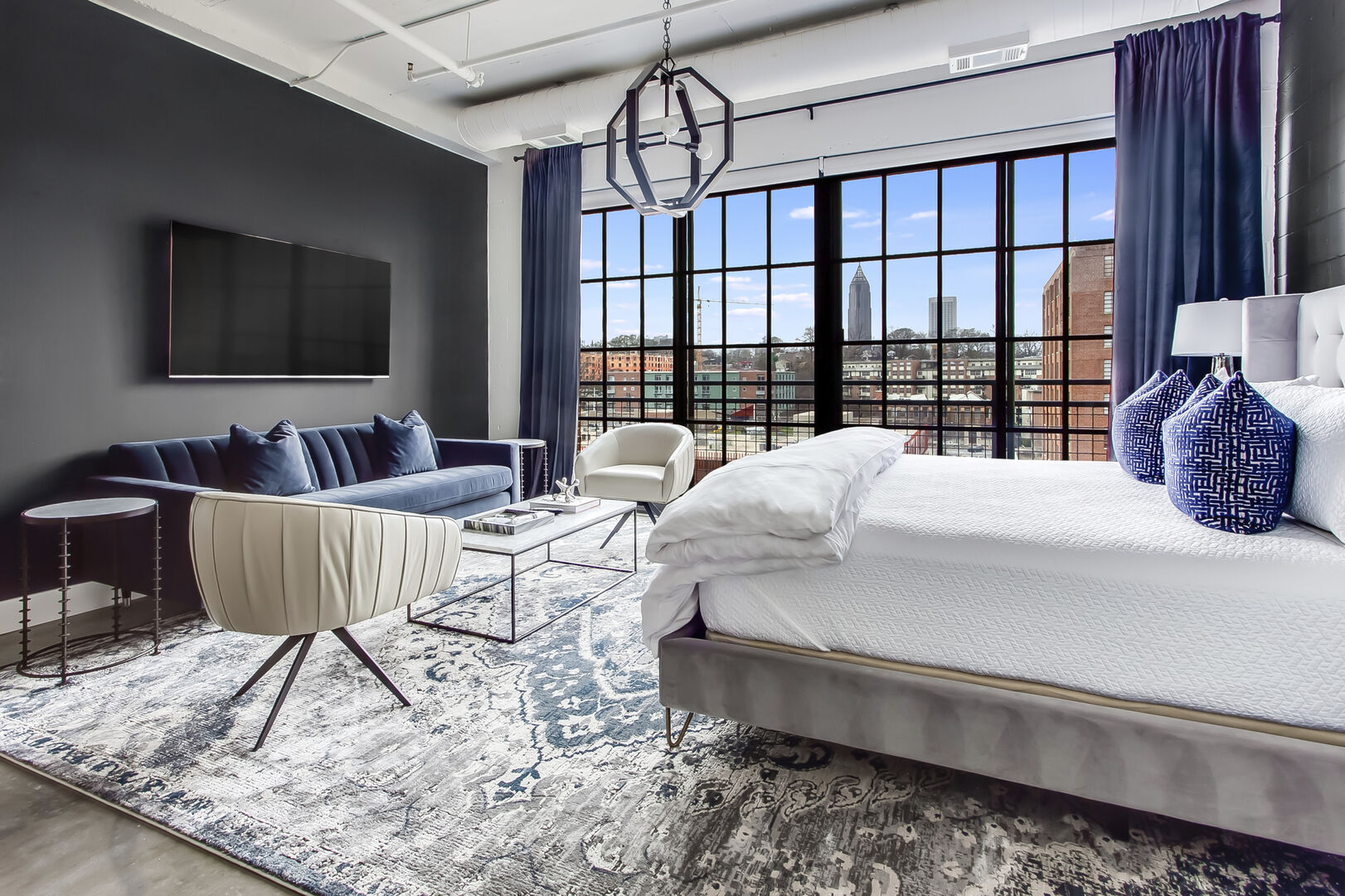 Living and Sleeping area at Ponce City Market Apartment