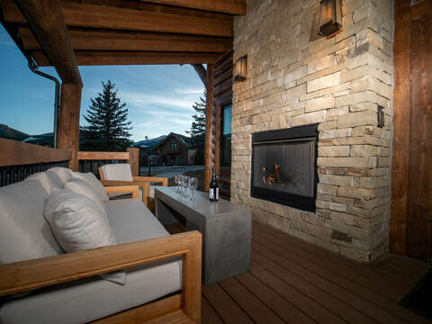 Outside Deck with Fireplace and BBQ