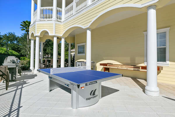 Endless outdoor fun with table tennis, foosball and pool basketball