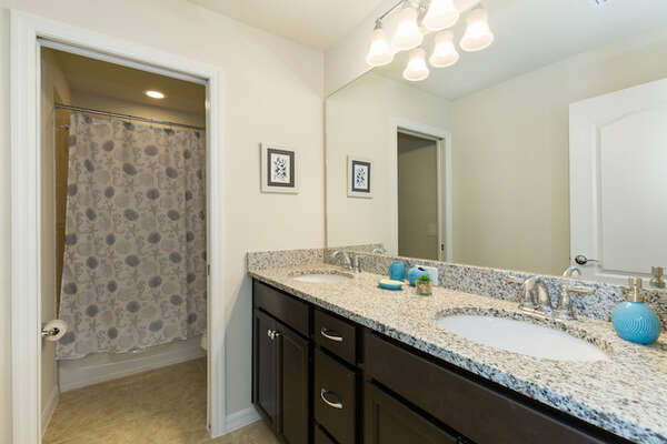 Jack and Jill bathroom with walk in shower