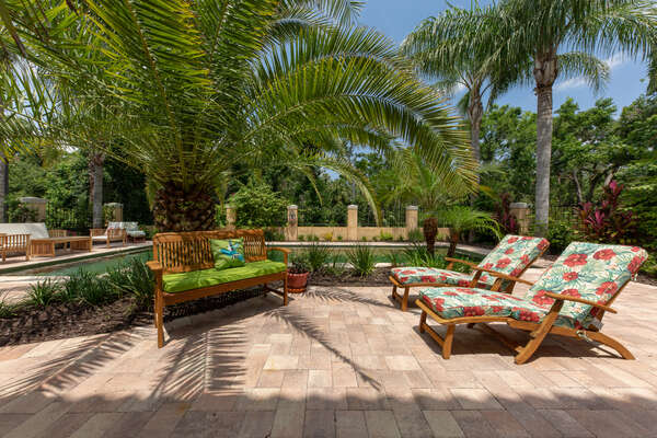 Relax on comfortable patio furniture