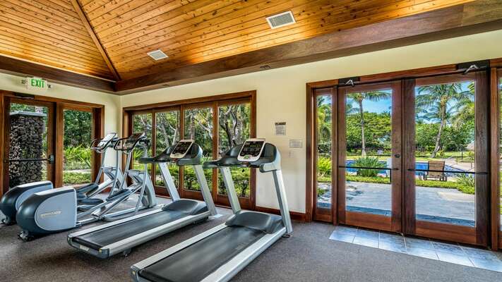 Treadmills with a View of the Pool