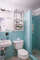 1950s Mid-Century Sky Blue Tile Bathroom and Vanity - Short Term Housing Atlanta - Cool Classic Studios On 25th S01