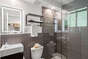 Bathroom with Glass Walk-in Shower - Furnished Apartments in Atlanta - Chic Premium Studios On 25th