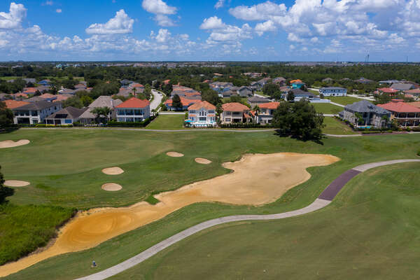 Homestead Villa overlooks the beautiful golf course