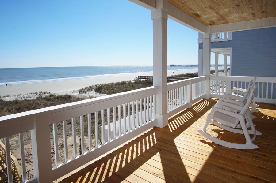 Afterdune Delight  oceanfront vacation condo in Cherry Grove, North Myrtle Beach | ocean view from the porch | Thomas Beach Vacations