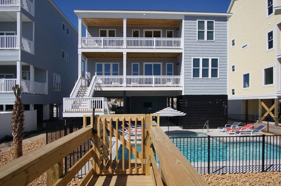 Afterdune Delight  oceanfront vacation condo in Cherry Grove, North Myrtle Beach | pool view 1 | Thomas Beach Vacations