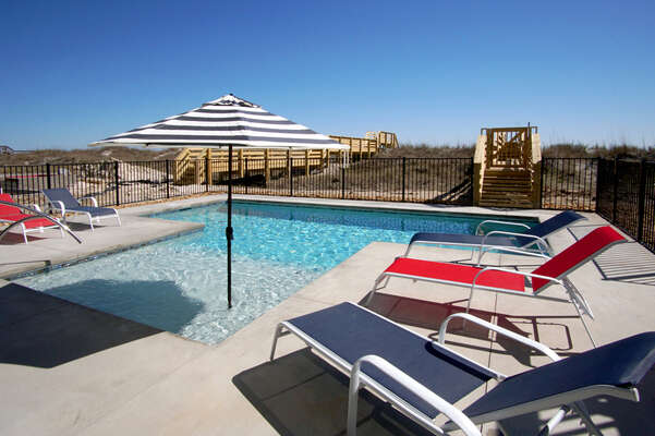 Afterdune Delight  oceanfront vacation condo in Cherry Grove, North Myrtle Beach | pool view 4 | Thomas Beach Vacations