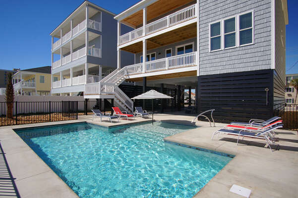 Afterdune Delight  oceanfront vacation condo in Cherry Grove, North Myrtle Beach | pool view 3 | Thomas Beach Vacations