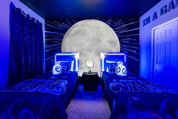 Travel into space in this galactic bedroom