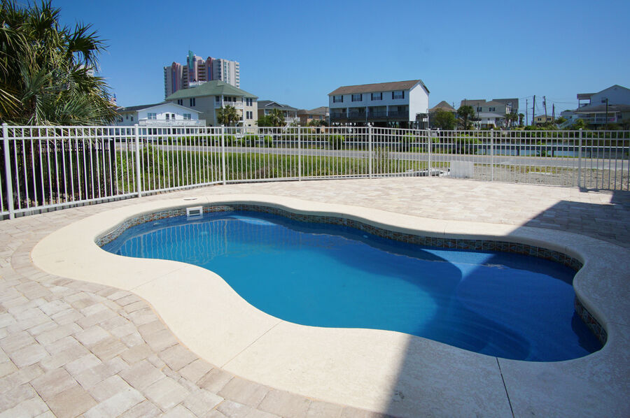 5 O'Clock Poolside - waterfront vacation home on a channel of the Cherry Grove Inlet in North Myrtle Beach | pool 6 | Thomas Beach Vacations