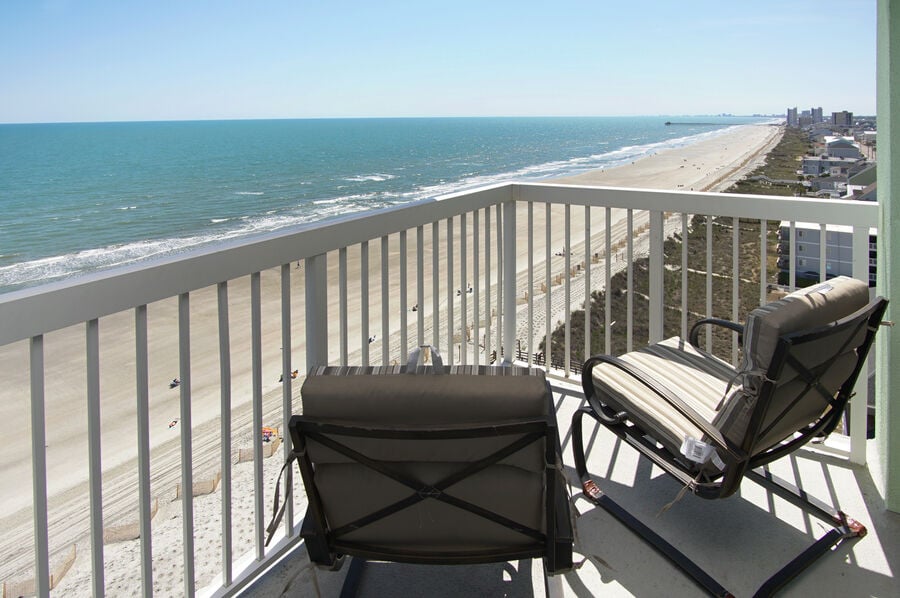 Paradise Pointe 11A - oceanfront condo in Cherry Grove Beach in North Myrtle Beach | balcony view 1 | Thomas Beach Vacations