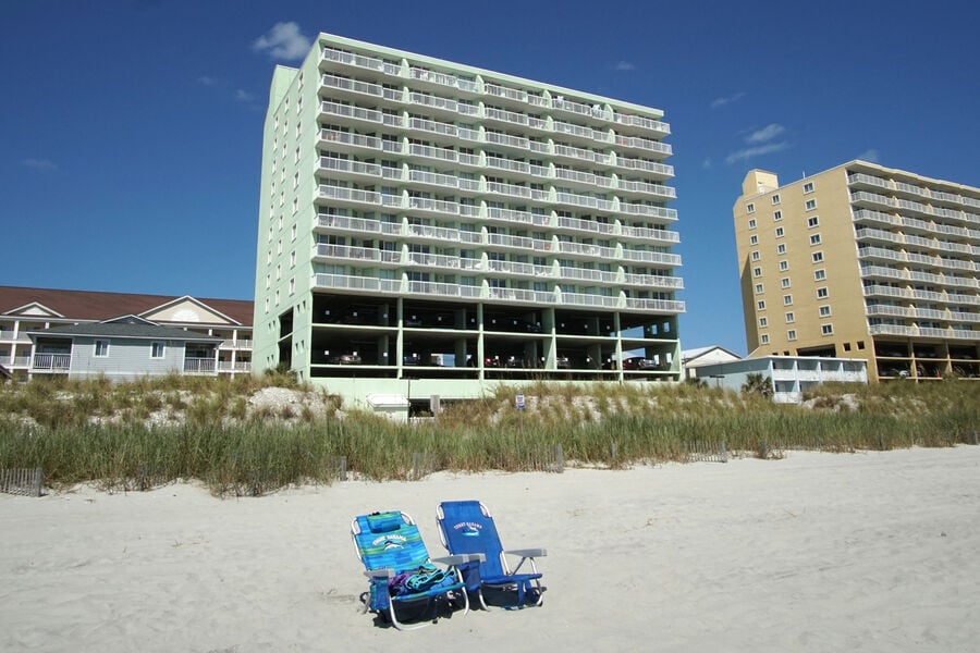 Paradise Pointe 10D - oceanfront condo in Cherry Grove Beach in North Myrtle Beach | resort building | Thomas Beach Vacations