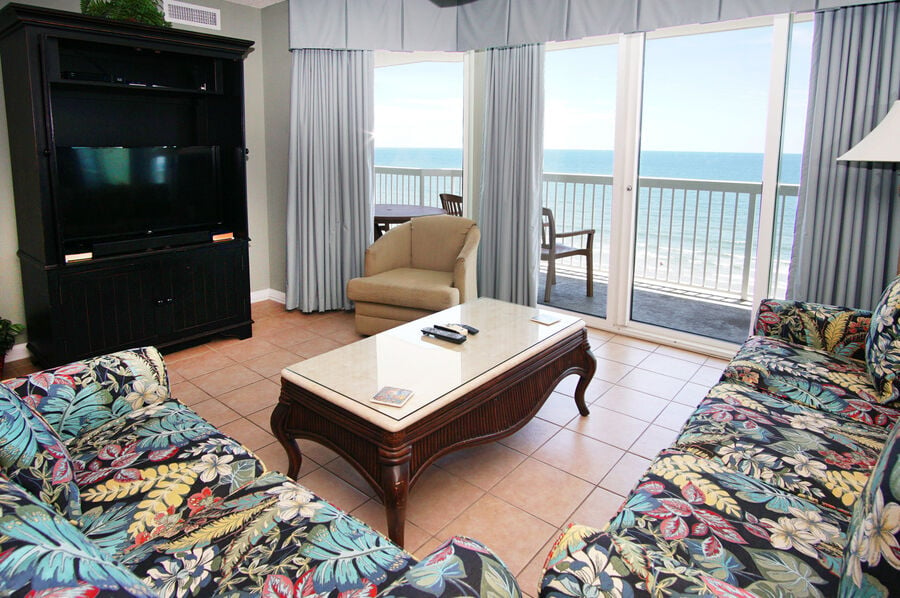 Paradise Pointe 10D - oceanfront condo in Cherry Grove Beach in North Myrtle Beach | guest room view 1 | Thomas Beach Vacations