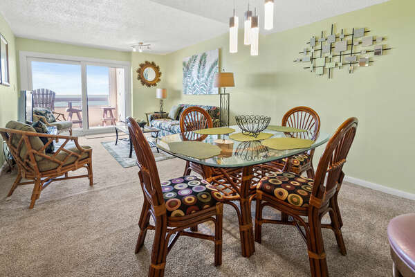 Sea Pointe 807 - oceanfront condo in Cherry Grove Beach in North Myrtle Beach | dining area view 2 | Thomas Beach Vacations