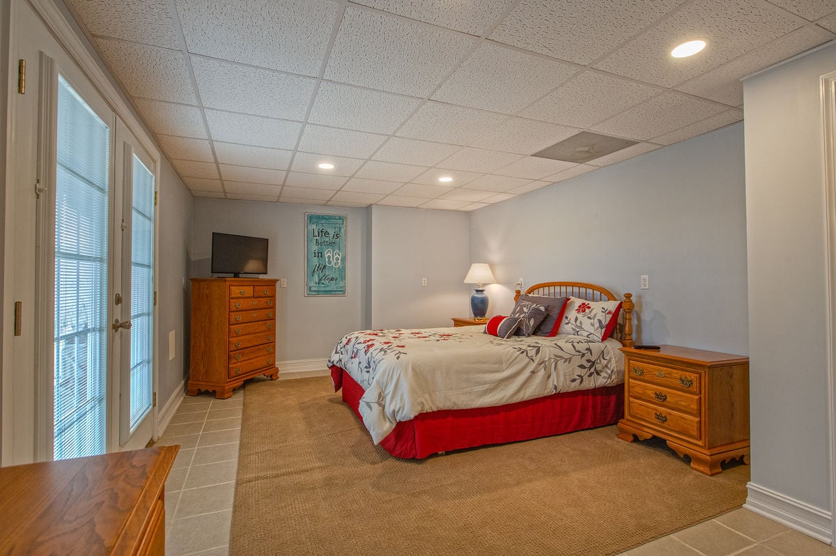 Lower Level Bedroom with Queen Bed in our Smith Mountain Vacation Rental
