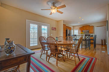 Dining Table with Room for 6 Guests in our Smith Mountain Vacation Rental
