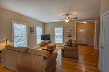 Lots of Light in the Living Room of our Smith Mountain Vacation Rental