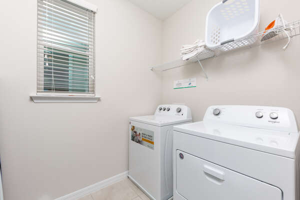 The home is equipped with a washer and dryer for your use