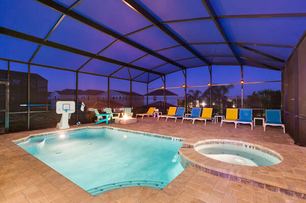 Enjoy the screened in private pool