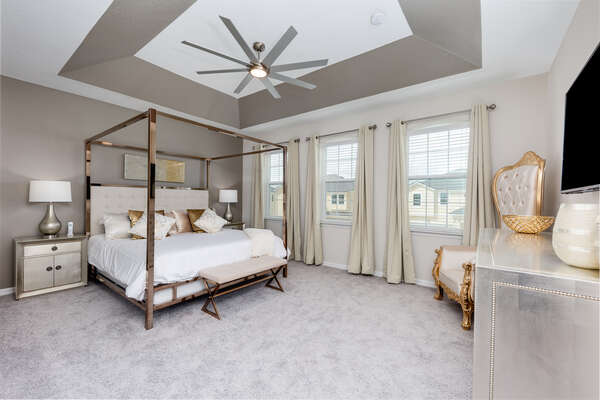 This spacious suite features a King bed